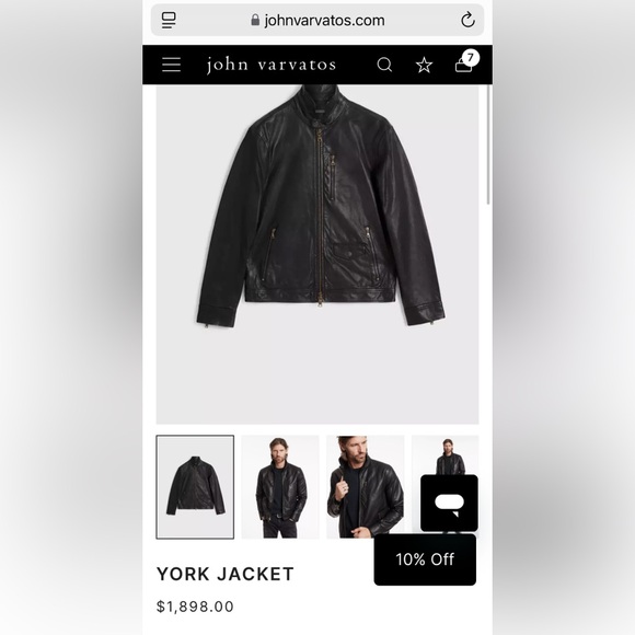 John Varvatos York Leather Jacket. size EU 46 USA 36. - Picture 9 of 16